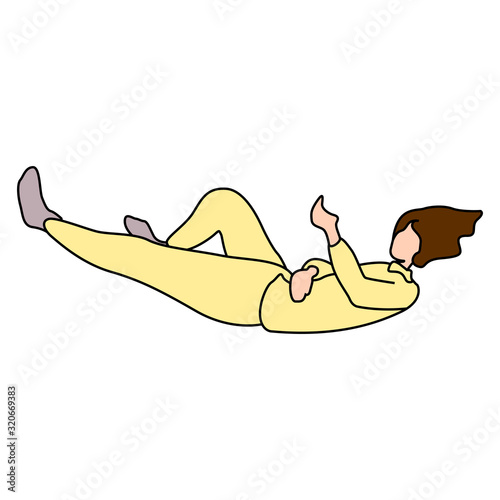 Isolated relaxed woman