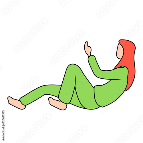 Isolated relaxed woman