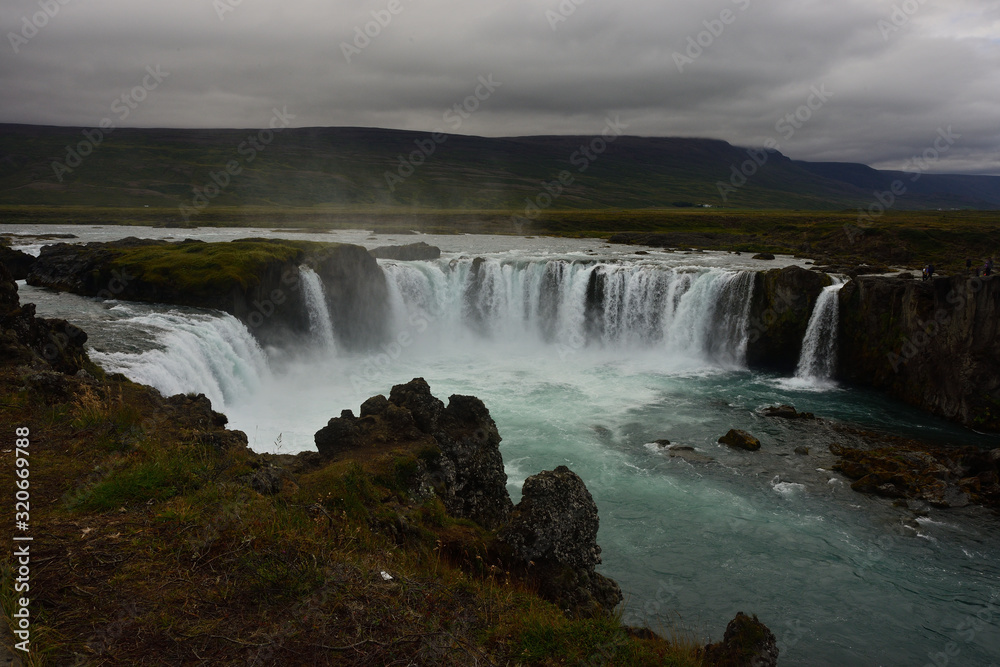 Iceland, Goðafoss Waterfall, the Waterfall of the Goods Iceland, Goðafoss Waterfall, the Waterfall of the Goods