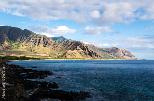 Kaneana Cave at sunset, Oahu Hawaii 