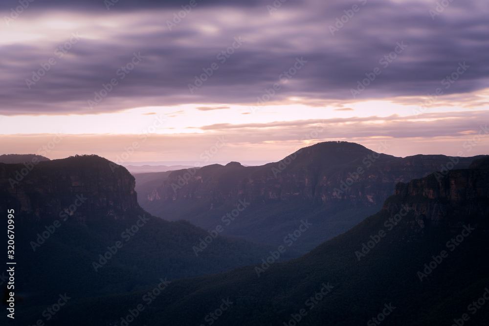 Pulpit Lookout at sunrise, Blue Mountains, Australia