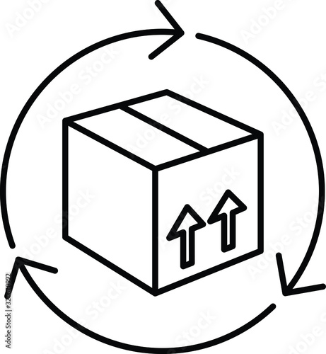 Distribution processing icon, vector illustration