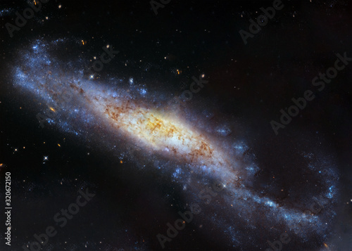 Blue and white far galaxy somewhere in deep space. Elements of this image were furnished by NASA
