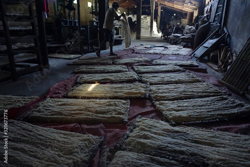 The noodle industry of mie lethek still uses traditional processing method photo