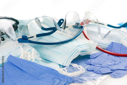 Personal Protection Masks, Gloves And Safety Glasses
