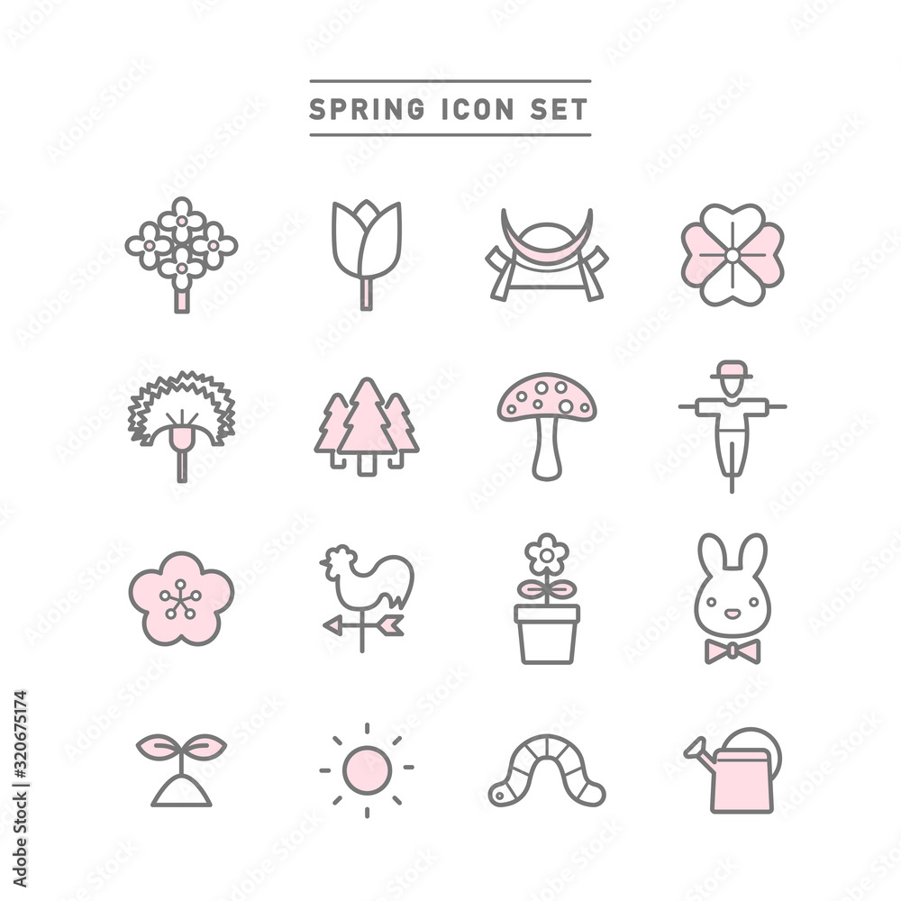 Fototapeta premium SPRING ICON SET