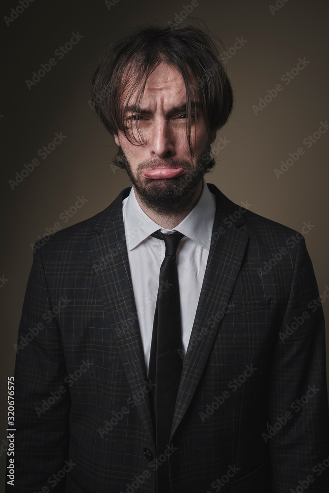 Businessman feeling really unhappy,a lot of problems Businessman feeling really unhappy,a lot of problems