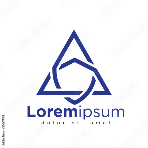 Line Triangle with Shield Logo