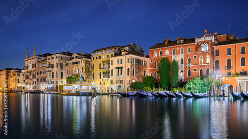 Palazzi at the Grand Canal at night  Venice