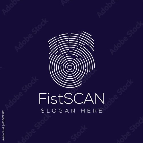 Fist Hand Scan Technology Logo vector