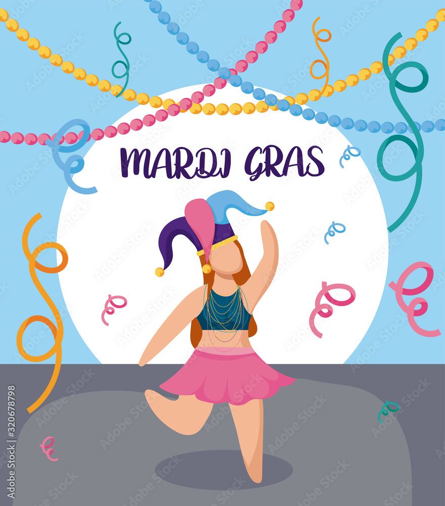 Woman with mardi gras mask vector design Woman with mardi gras mask vector design