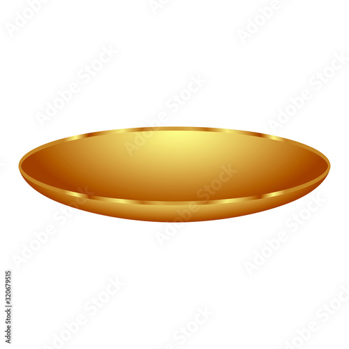 Isolated luxury golden plate