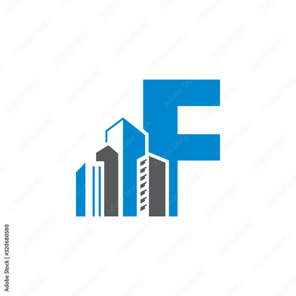 Fototapeta premium F Commercial Building Logo