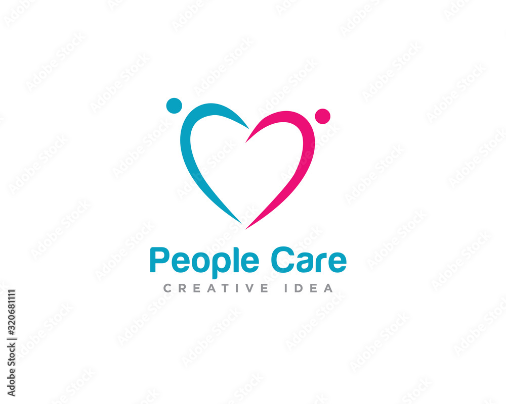 People Care Logo Design Vector