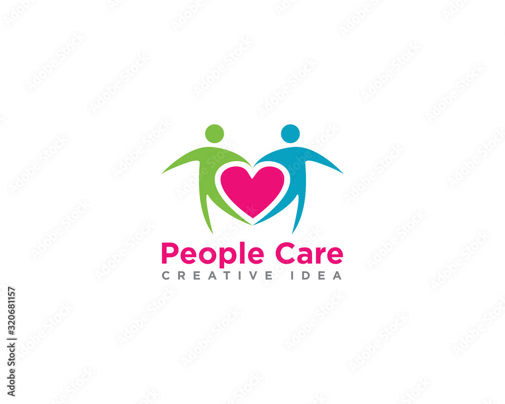 Fototapeta premium People Care Logo Design Vector