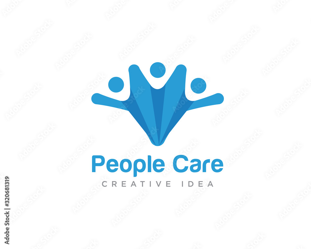 Fototapeta premium People Care Logo Design Vector
