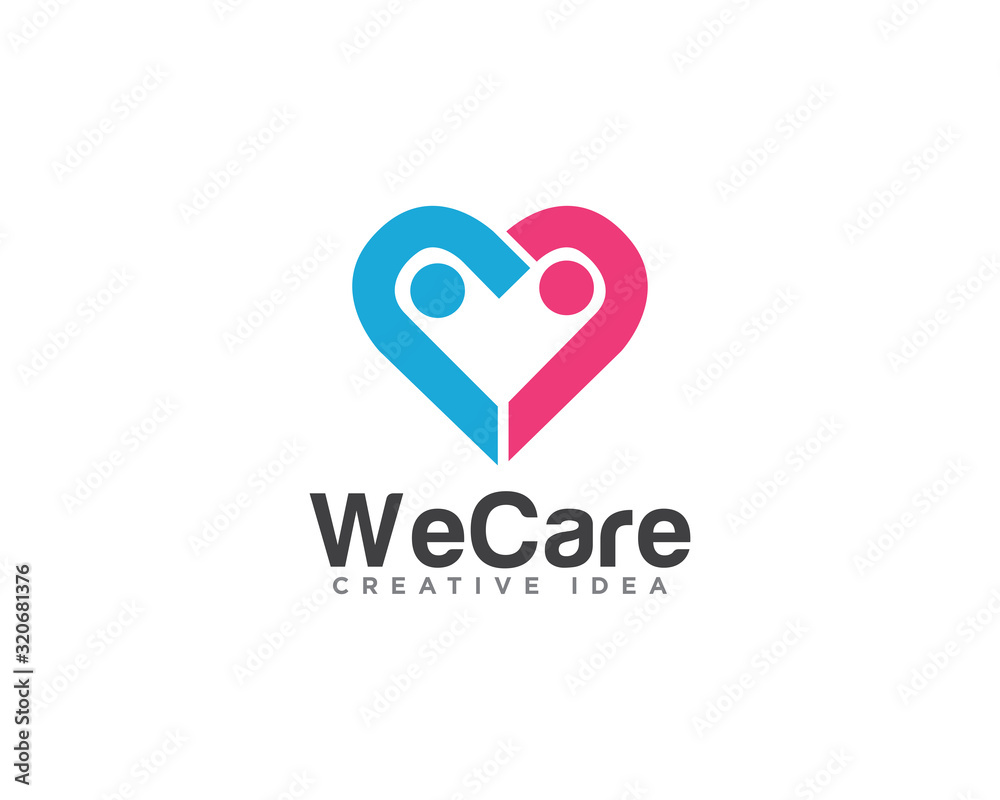 People Care Logo Design Vector