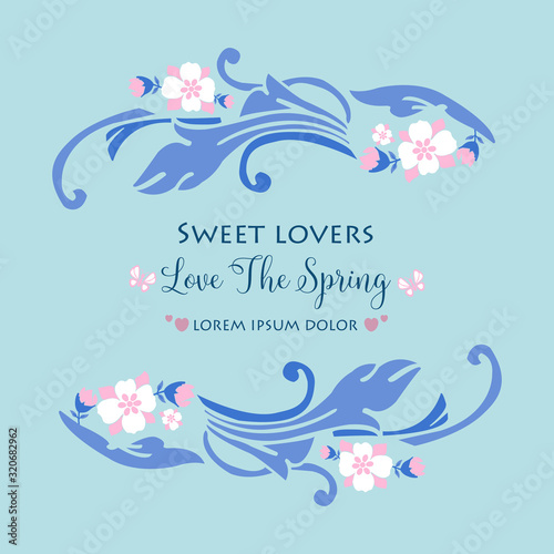 Elegant frame design with ornate leaf and floral, for love spring card design. Vector