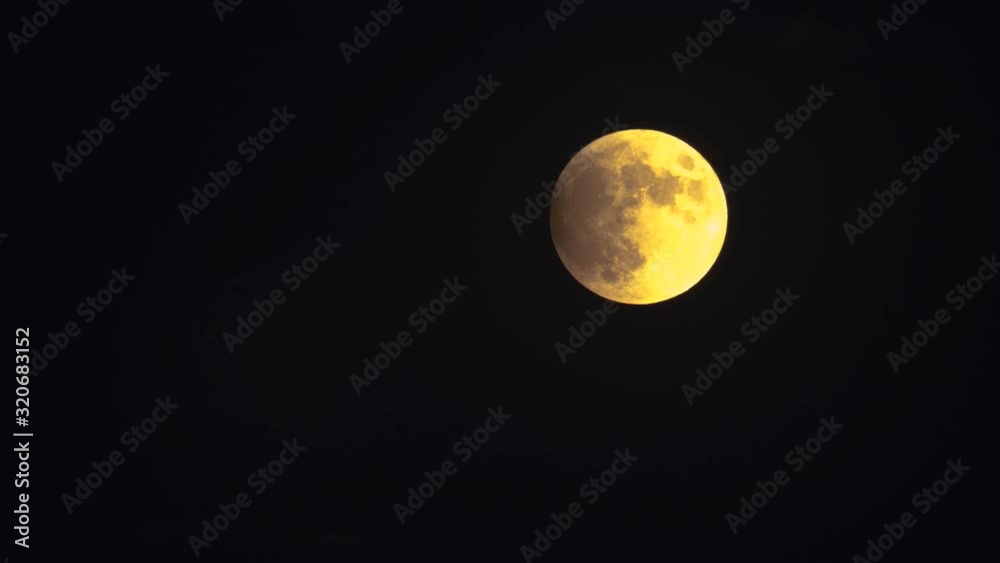 Full Moon rises in the Sky. Beore Eclipse. Time Lapse Full Moon rises in the Sky. Beore Eclipse. Time Lapse