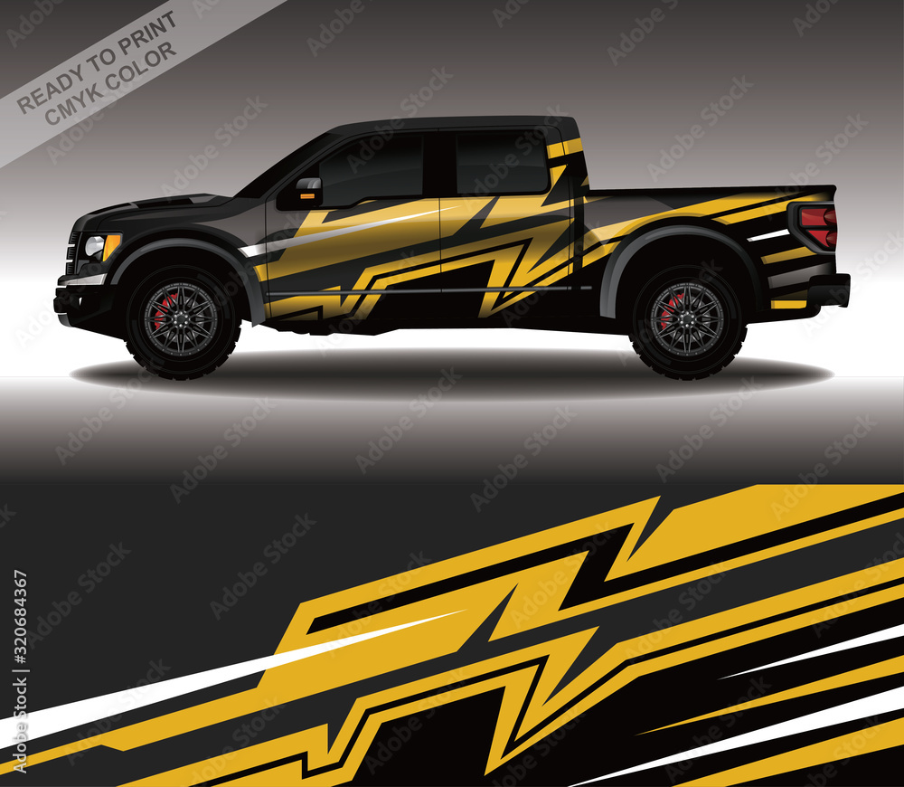 Car wrap decal design vector, custom livery race rally car vehicle sticker and tinting.