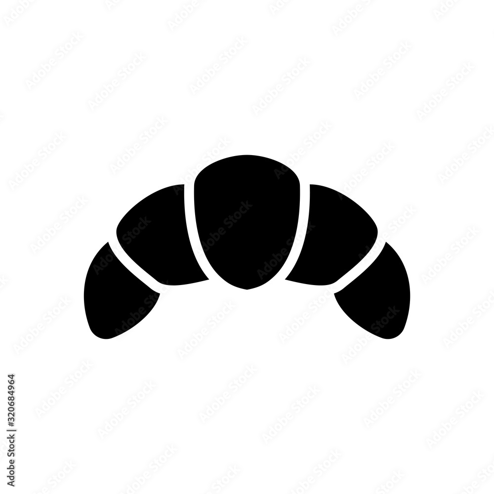 Croissant icon designed in glyph style Croissant icon designed in glyph style