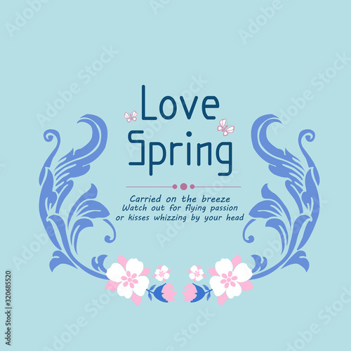 Beautiful Decoration of leaf and floral frame, for love spring greeting card wallpaper design. Vector