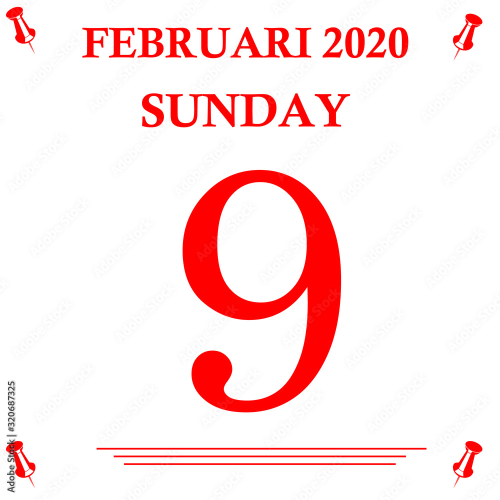 February calendar isolated on white background February calendar isolated on white background