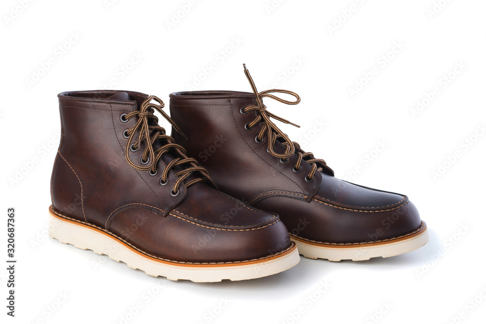 men brown work boots