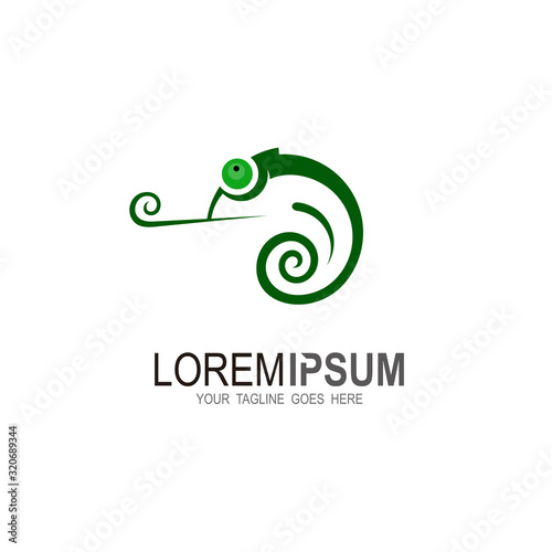 Chameleon logo , Animal icon design template