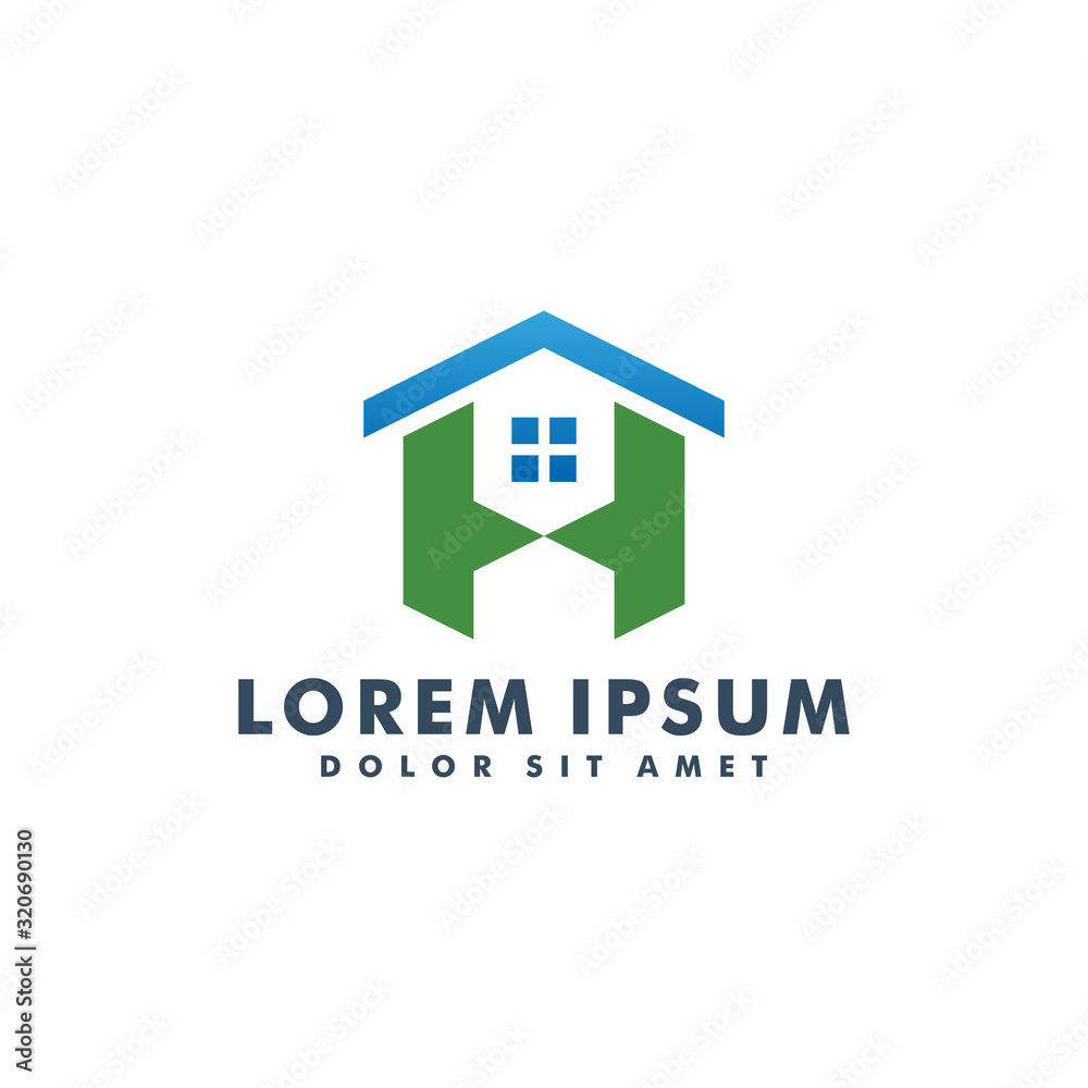 Letter H home logo design template vector Letter H home logo design template vector