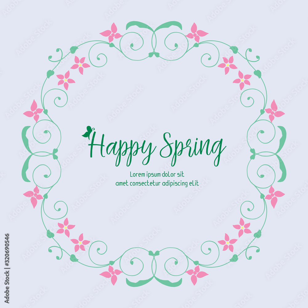Modern pattern of leaf and flower frame, for happy spring cards decoration. Vector Modern pattern of leaf and flower frame, for happy spring cards decoration. Vector