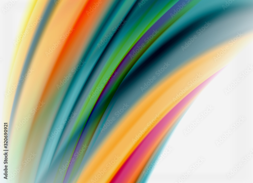 Wave lines abstract background, smooth silk design with rainbow style colors. Liquid fluid color waves. Vector Illustration Wave lines abstract background, smooth silk design with rainbow style colors. Liquid fluid color waves. Vector Illustration