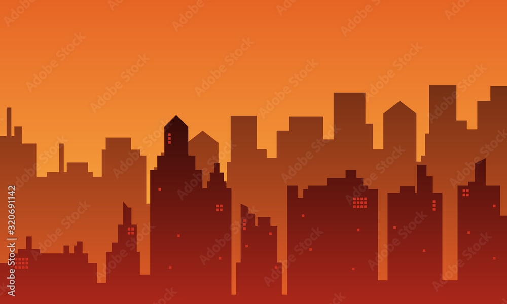 Dusk view with many buildings mall at urban Dusk view with many buildings mall at urban