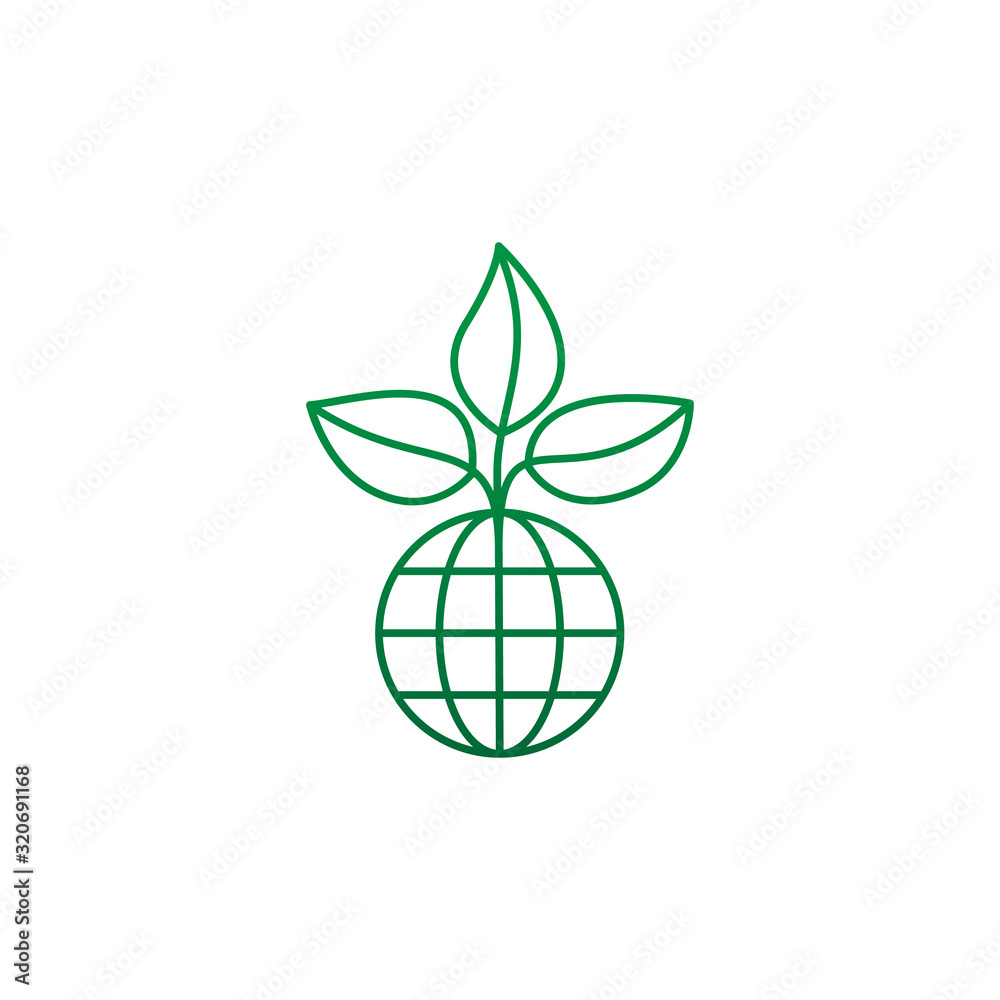 Earth and leaf icon design. Ecology symbol isolated. Vector illustration Earth and leaf icon design. Ecology symbol isolated. Vector illustration