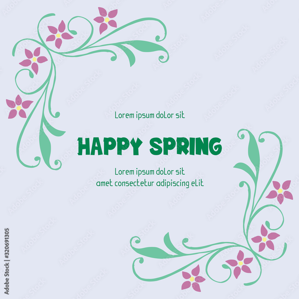 Beautiful Decorative of leaf and floral frame, for happy spring greeting card design. Vector Beautiful Decorative of leaf and floral frame, for happy spring greeting card design. Vector