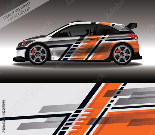 Car wrap decal design vector  custom livery race rally car vehicle sticker and tinting.