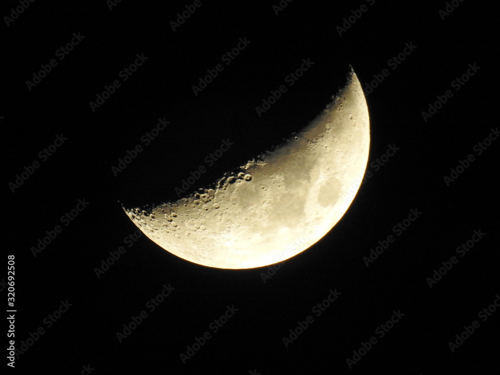 African moon in the sky.Tanzania. African moon in the sky.Tanzania.
