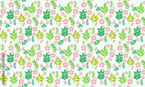 Elegant floral pattern background for spring, with leaf and flower beautiful design.