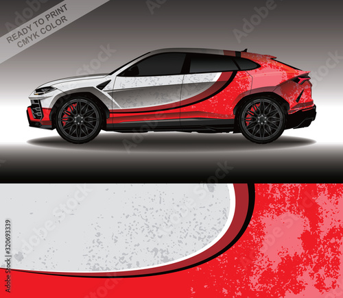 Car wrap decal design vector, custom livery race rally car vehicle sticker and tinting.