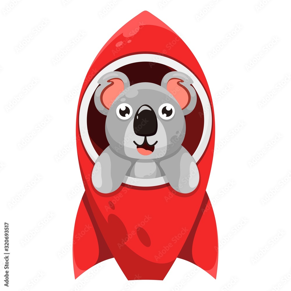 cute koala with rocket cartoon vector cute koala with rocket cartoon vector