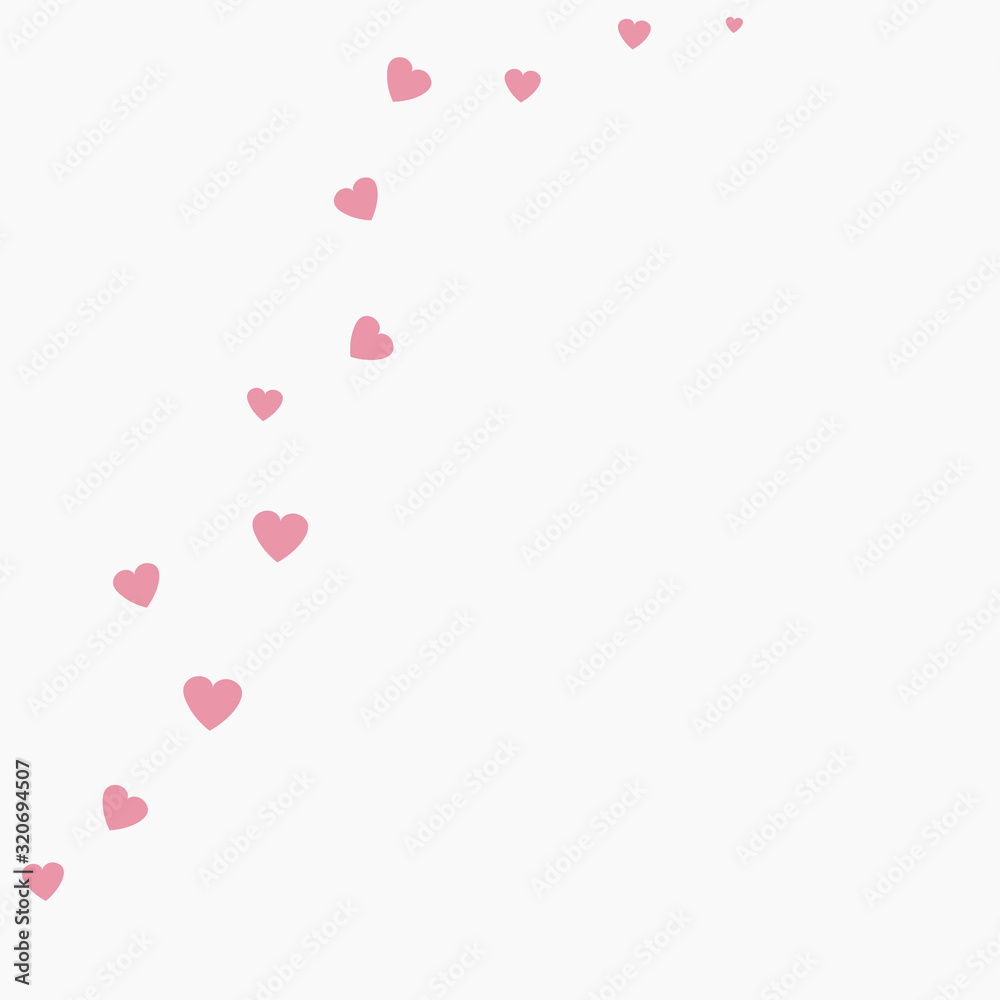 Valentines day background pink hearts. Vector illustration