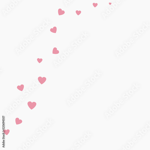 Valentines day background pink hearts. Vector illustration
