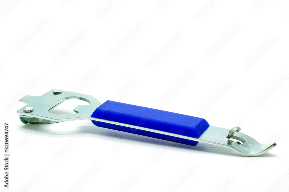Bottle opener on a white background,selective focus Bottle opener on a white background,selective focus