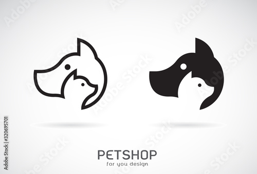 Vector of a dog and cat design on white background. Petshop. Animal Icon.