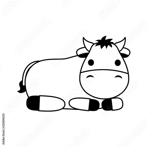 cute ox farm animal character