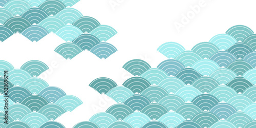 海　波　和柄　背景