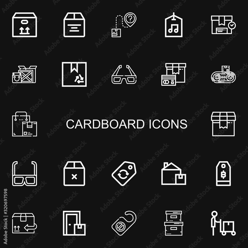 Editable 22 cardboard icons for web and mobile
