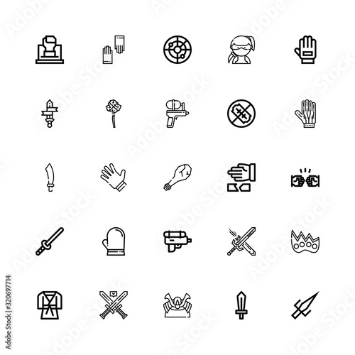 Editable 25 fight icons for web and mobile