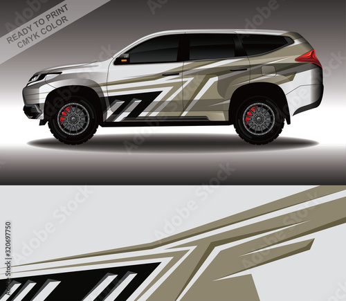 Car wrap decal design vector, custom livery race rally car vehicle sticker and tinting.