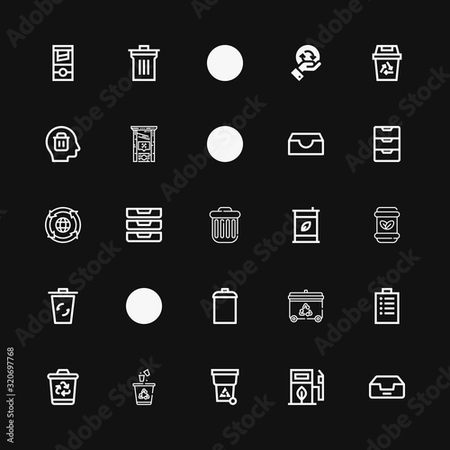 Editable 25 bin icons for web and mobile